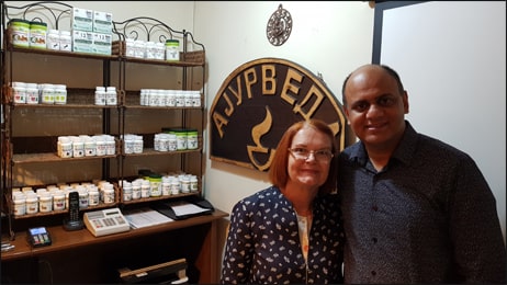 Dr. Vikram Chauhan with Ms. Divna Shipovikj at Planet Ayurveda Centre, Macedonia