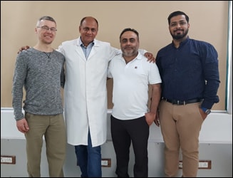 Dr. Vikram Chauhan (MD-Ayurveda) with Planet Ayurveda Products Distributors from California (Mr. Jagjit Singh), Latvia (Mr. Alexander) and Mumbai (Mr. Rohit)