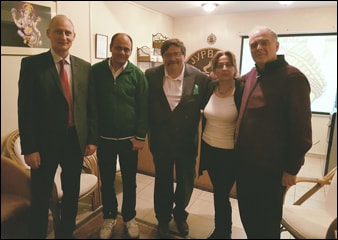 With President of Macedonian Olympic Committee and Former Deputy Prime Minster of Macedonia (Center). Mr. Vasil Tupurkovski and left Vladimir Bogoevski-olympic gold medalist for Yugoslavia and sashko Vukovski-minister of state for law-Macedonia, Left Ms Karolina Kichevska-Head, Planet Ayurveda Macedonia