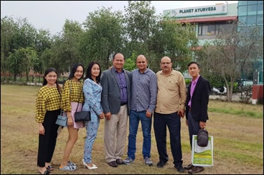 Dr. Vikram Chauhan (MD-Ayurveda) with Dr. Keang Seng (Cambodian Distributor) and his family alongwith Mr. Anil Thakur (Delhi Distributor) at Planet Ayurveda Centre, India