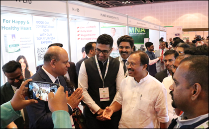 Dr. Vikram Chauhan with Shri V. Muraleedharan, Dr. Vikram Chauhan and Dr. Meenakshi Chauhan with Sister BK Shivani, 2nd International Ayush Conference, Exhibition, Conference And Exhibition, UAE, World Trade Centre, AYUSH Conference Dubai, Dubai, AYUSH, Dr. Vikram Chauhan, MD-Ayurveda Experts, Ayurveda Expert