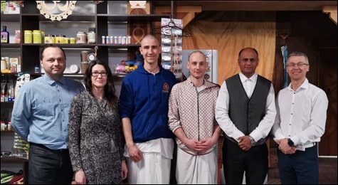 Dr. Vikram Chauhan with Lithuanian and Latvian distributors of Planet Ayurveda Products after Lecture on Ayurveda at Iskcon Temple - Vilnius, Lithuania