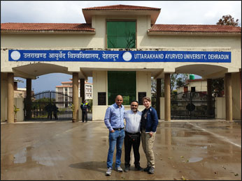 Dr. Vikram Chauhan (MD-Ayurveda) with Planet Ayurveda's Distributors from Slovakia and USA at Uttarakhand Ayurved University, Dehradun