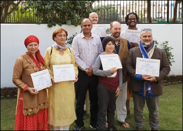 Dr. Vikram Chauhan (MD-Ayurveda) with his students from USA after giving a course of Ayurveda along with Vaidya Khabir Southwick