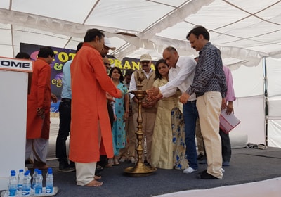 Dr. Vikram Chauhan with Honorable Governor of Punjab, Sh. Vijayendra Pal Singh Badnore Inaugurated the event "URJA- 2016" by lighting of the lamp in a traditional Indian manner.
